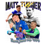 Imagem de Matt Turner, jogador de futebol nascido em 24 de junho de 1994. A imagem apresenta várias cenas dele em ação, incluindo momentos de celebração de vitórias, uso de uniformes de times e interações com troféus e fãs. Ideal para destacar sua carreira e conquistas no futebol.