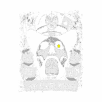 Imagem de arte em homenagem a Lemmy Kilmister, vocalista da banda Motörhead, com uma caveira estilizada e elementos de jogo, incluindo cartas. O design apresenta frases "Born to Lose, Live to Win" e as datas 1945-2015, simbolizando o espírito rebelde e a vida do músico.