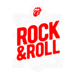 Imagem com a frase "ROCK & ROLL" em destaque, acompanhada de elementos gráficos vintage, simbolizando a cultura musical rock. O design inclui uma boca com língua, representando a icônica imagem de um famoso grupo de rock. Alega a apreciação do gênero musical, com um estilo ousado e divertido.