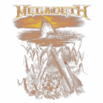 Arte da banda Megadeth, apresentando um tubarão emergindo das águas, rodeado por ossos e um foguete, simbolizando temas de destruição e apocalipse.